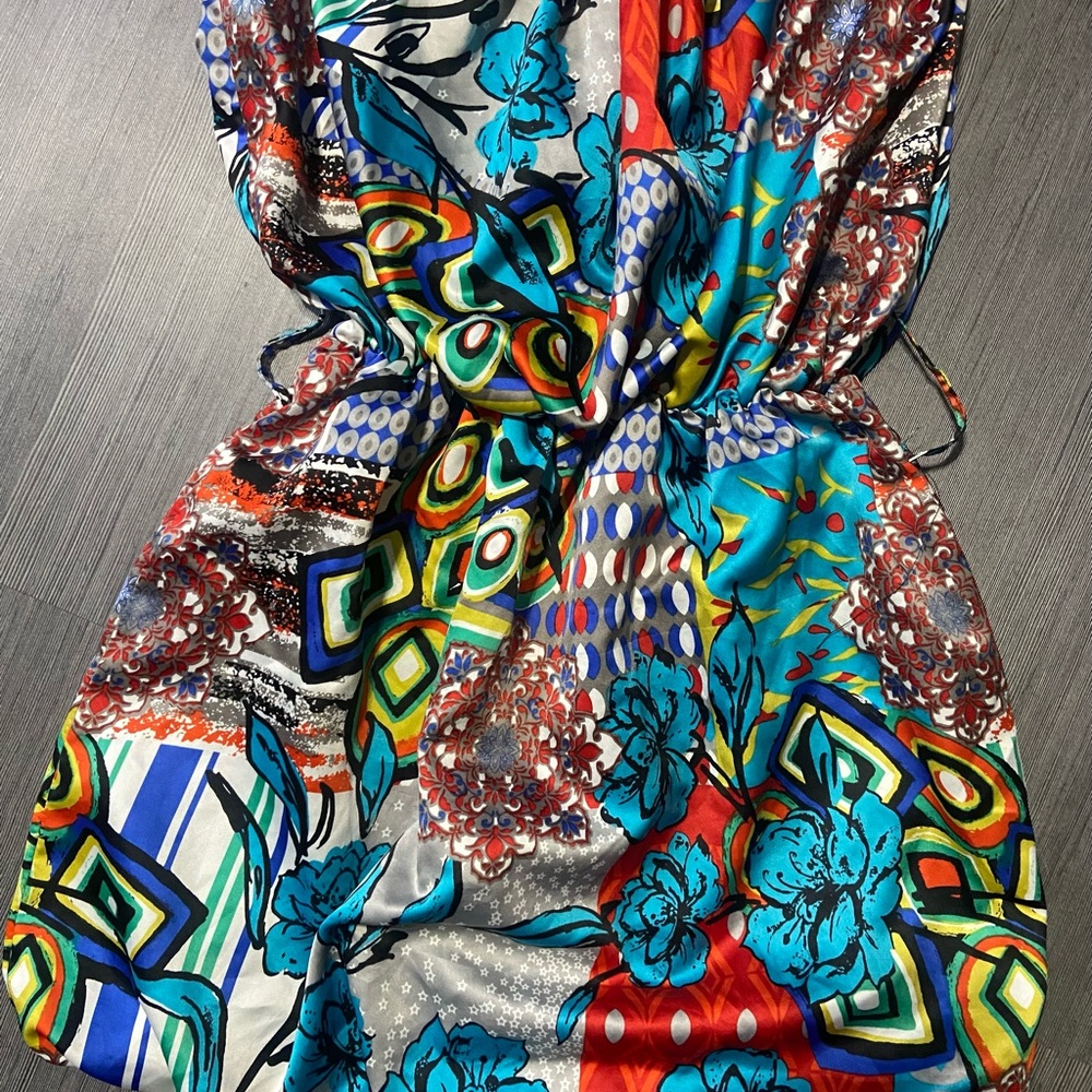 Chesley Blue and Black Patterned Dress size medium
